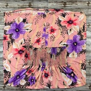 Yummy Plus Strapless Pink Floral Summer Dress 3X